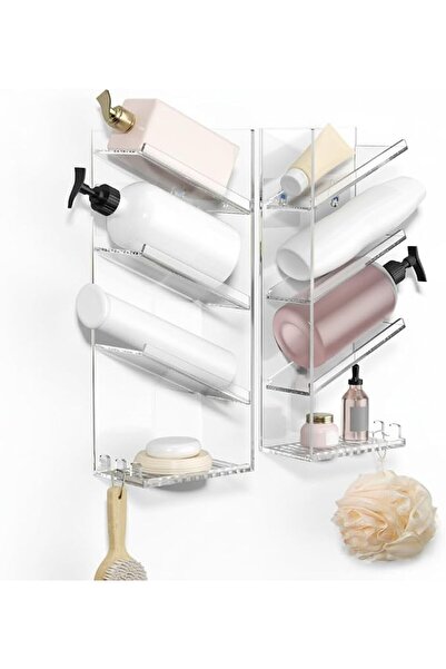 AZONEE Acrylic Bathroom Organizer Caddy, Bathroom Shower Organizer with Sucti...