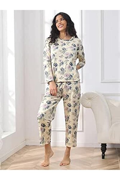 GENERAL 2 Piece Womens Pajama Sets Lounge Set Fall Winter Pajamas Long Sleeve...