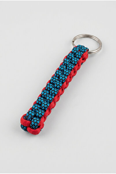 PARACORD Alpin 550 Anahtarlık/Elektrik Mavi-Kırmızı - El Yapımı Dayanıklı Ana...