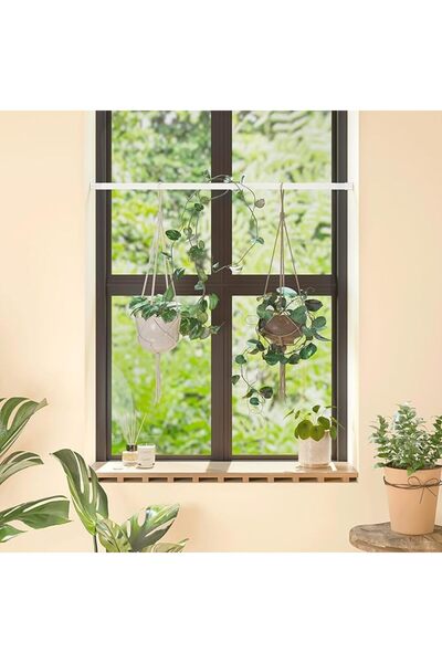 Bamworld Window Plant Hanger Indoor Adjustable Hanging Planters for Indoor Pl...