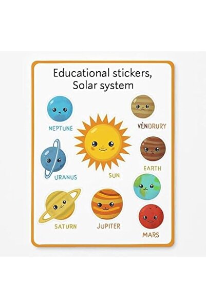 fitto Solar System Educational Stickers for Kids – Planet Wall Decals, Remova...