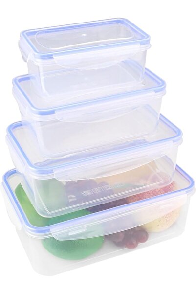 Paporich 4 Pcs Plastic Food Storage Containers with Lids Airtight, Portable F...