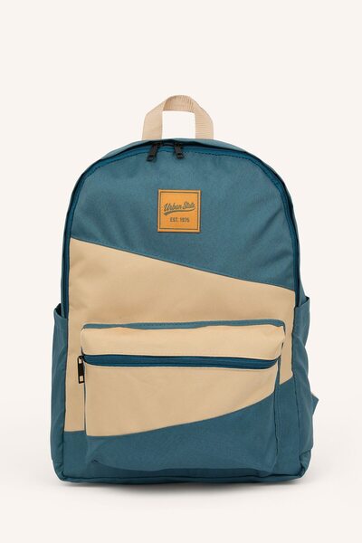 DeFacto Men's Navy Blue Color Block Zippered Backpack H9365Axns