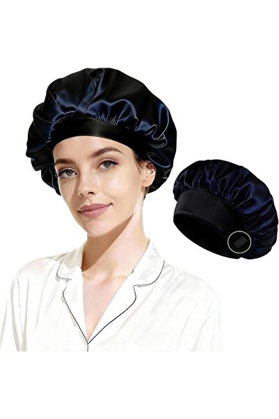 GENERAL Silk Bonnet Double Layer Sleeping Bonnet with Adjustable Elastic Band...