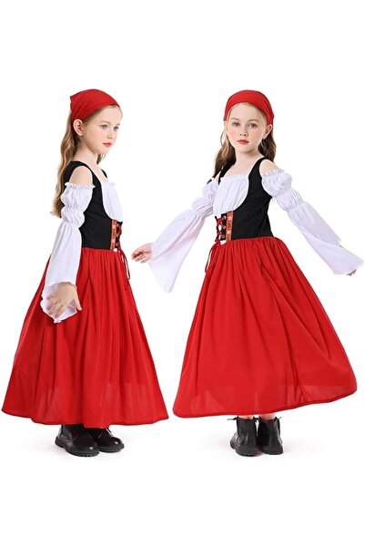 Generic Renaissance Dress for Kids Girls Medieval Princess Dresses Off Should...
