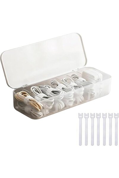GENERAL Cable Organizer Storage Box with 7 Wire Ties,Desktop Cable Management...