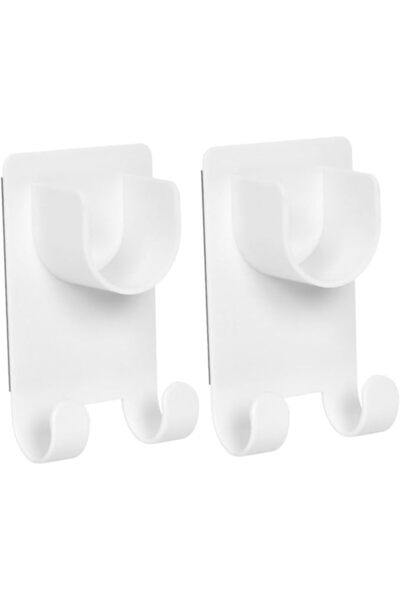 ASKIND 2Pcs Shower Rod Holder Tension Rod Bracket, No Drill Adhesive Double H...