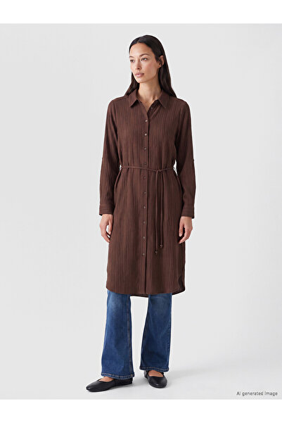 LC Waikiki Nevavm Textured Belted Shirt Tunic with a Difference