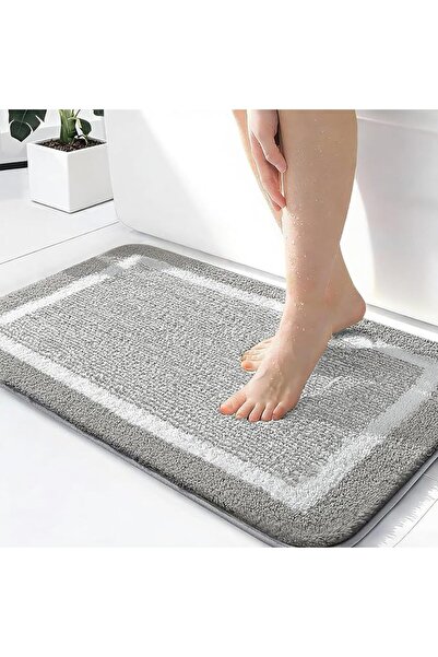 Winsoyya Bathroom Rugs Sets 3 Piece, Dark Gray Shaggy Chenille Bath Rug, Non ...