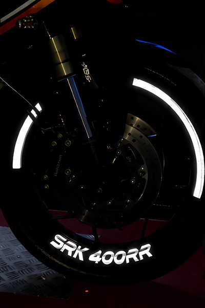Banxtre Reflective Half Rim Stripe + Lettering Srk 400Rr for Rks and Qj Motor...