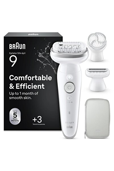 Braun Silk·épil 9 Epilatör, Islak ve Kuru, Kalıcı Pürüzsüz Cilt, 9-061