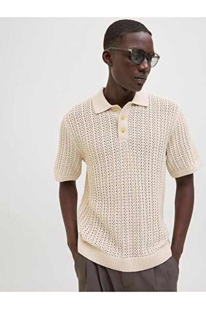 Jack & Jones Jprccjoel Knit Polo Ss Sn 12274685 Men's Polo Collar Knitwear