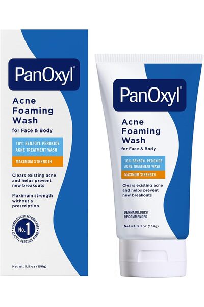panoxyl Acne Foaming Wash with 10% Benzoyl Peroxide, Maximum Strength Antimic...