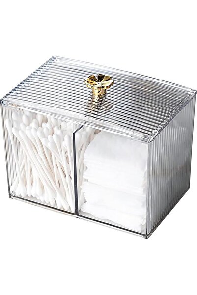 Yelajoy Cotton Swab Holder, Qtip Dispenser and Bathroom Storage Canister, Cle...