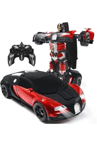 JOYZZZ Transform RC Car Robot, 1 18 Scale 2 4GHZ Rechargeable One Button Defo...