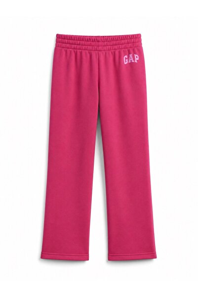 GAP Kids بنطلون رياضي بتفاصيل شعار GAP للفتيات من عمر 6 إلى 16 سنة باللون الو...