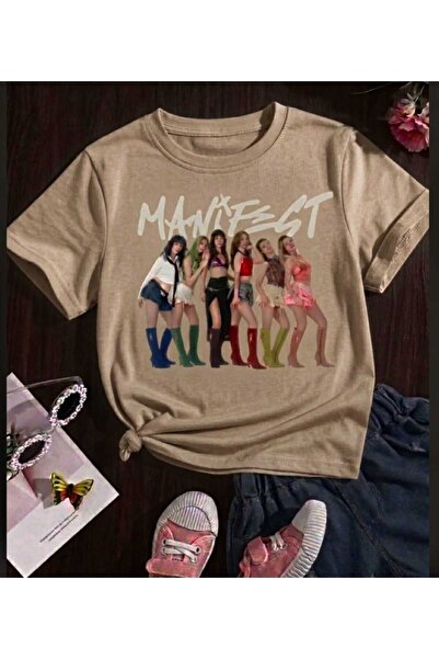 NOFLEN Beige Manifest Design Printed T-Shirt