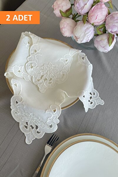 QBR Home 2'li Set Delikişi Ekmek Örtüsü. Güllü Model