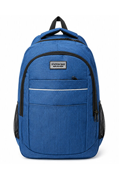 Dadacuq Navy Blue Multi-Compartment Backpack – School, Daily Use, and Travel Bag