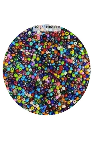 Generic Brand Mixed Color 4 mm Approx 1100Pcs/100 Gram Glass Beads Needlework...