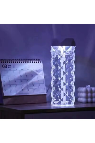 OEM Lampa RGB Trandafir Cristal cu Touch, 16 Culori, Telecomanda