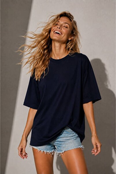 RAPHMOND Swedish Quality Women's Crew Neck Oversize Plain Basic T-Shirt / Tee...