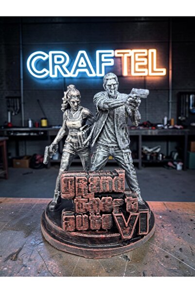 CRAFTEL GTA 6 Lucia ve Jason Koleksiyonluk Hobi Figürü - GTA VI Logolu Biblo ...