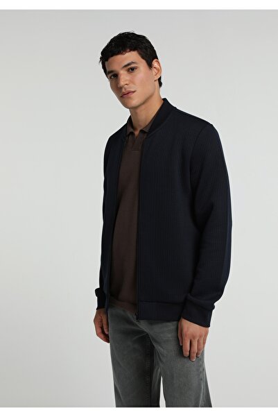 Colin's Slim Fit Zippered Men's Navy Blue Jacket