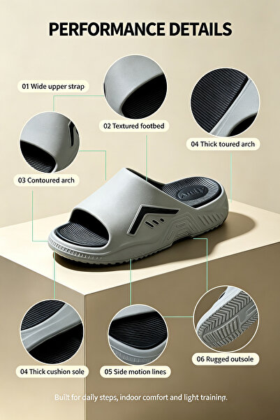 NajdEva Shop KSA Manufactured Men EVA Slides, Ergonomic Contoured Footbed, Su...