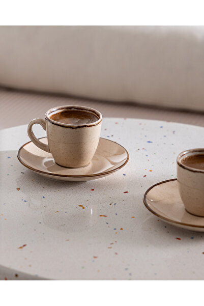 Madame Coco Pacis 4-Piece Coffee Cup Set for 2 People - Brown - 90 ml