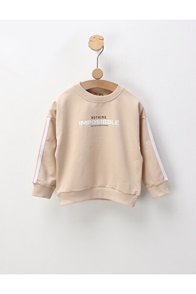 MiniKids Bluza NOTHING IMPOSIBBLE, crem deschis