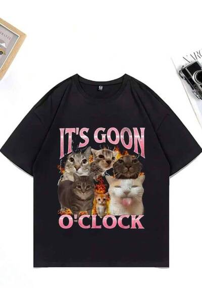 23ERVA Funny T-Shirt With Cat Graphics "IT's GOON O'CLOCK" For Men And Women,...