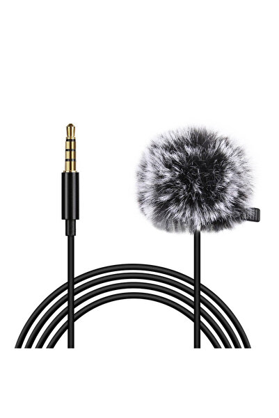PULUZ Microfon lavalieră pentru smartphone, laptop, cameră foto, 3,5 mm, cabl...
