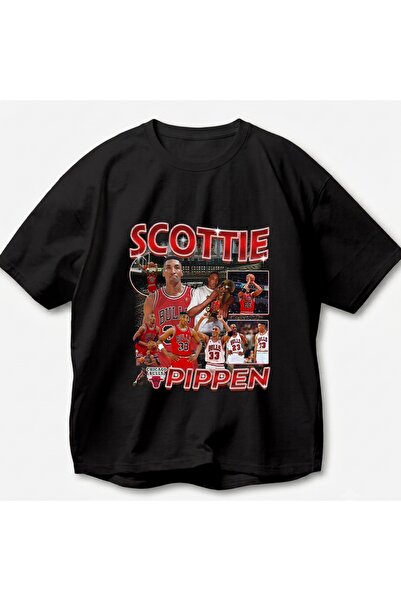 SVART WEAR Scottie Pippen Printed Vintage Y2K Retro Unisex Oversize 100% Cott...