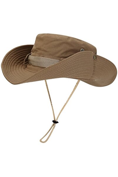 STARSTAR Sun hat dark beige breathable mesh wide brim hunting/camping/travel.