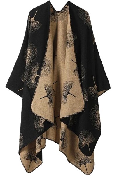 STARSTAR Women's plaid knit cape open-front scarf shawl coat.