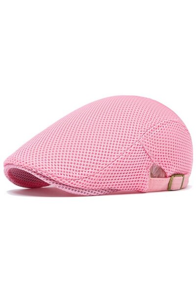 STARSTAR Openwork mesh beret orange breathable lightweight unisex adjustable.