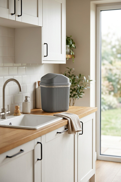Akyüz Plastik 🗑️   5 Liter Plastic Trash Can |   Anthracite Kitchen Bathroom...