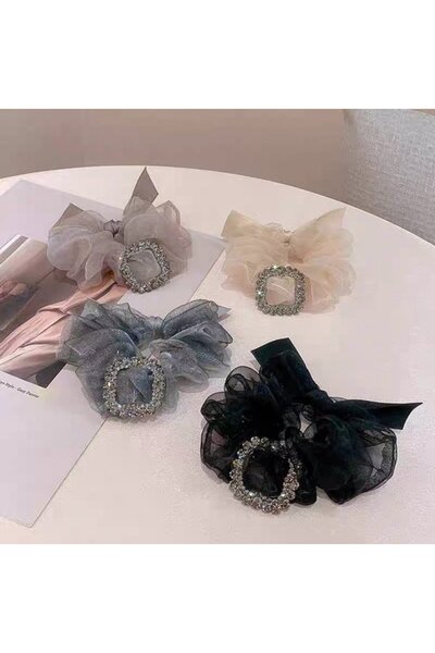 STARSTAR Rhinestone organza headbands 4pc women's hair ties.