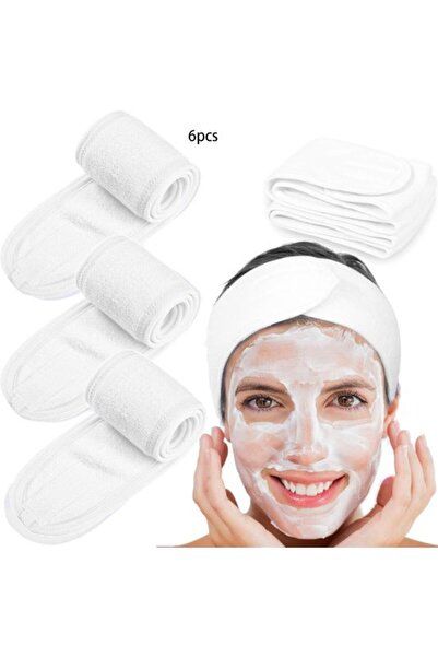 STARSTAR Spa face headband 6pc velcro adjustable white shower/sports.
