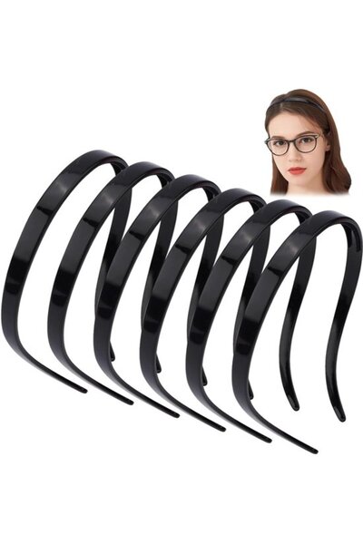STARSTAR Headbands 6pc black non-slip comfortable for glasses.