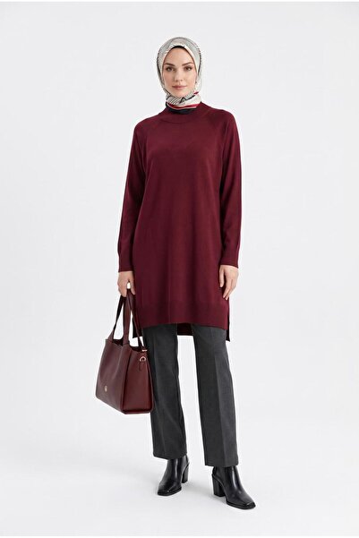 Armine Trend Reglan Kol Bisiklet Yaka Ribanalı Soğuk İplik Triko Tunik