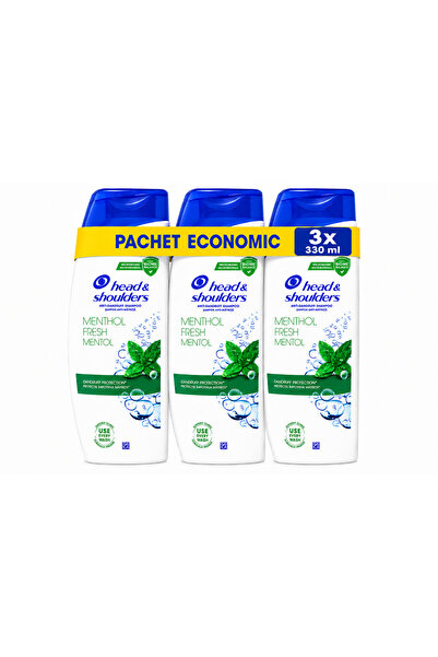 Head & Shoulders Menthol Fresh Șampon Antimătreață cu Mentol, Pachet Economic...