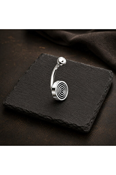Spiral Disk Figürlü Gümüş Renk Göbek Piercing