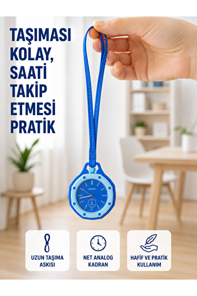 FTA TİCARET Strap Analog Bag Charm Portable Watch and Bag Accessory Blue