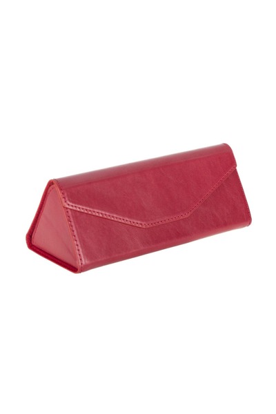 BloominBag PRISMA Dusty Crimson Deri Gözlük Kılıfı – Mıknatıslı Üçgen Tasarım
