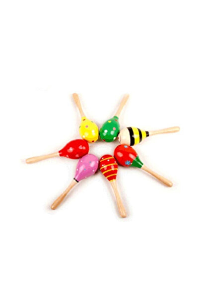 SORA GROUP Colorful Wooden Maracas Beaded Rhythm Rattle Educational and Fun M...