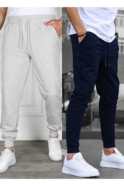 TORUK MAKTO Set of 2 Unisex Ribbed Leg Sweatpants Jogger Comfortable Fit Dail...