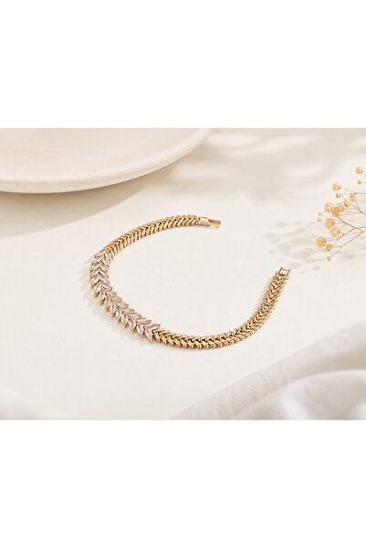Archhazel Jewelery VIP Jewelled Double Row Leaf Bracelet