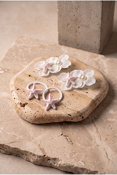 Katia&Bony Girl's 4-Piece Starfish Buckle Set White